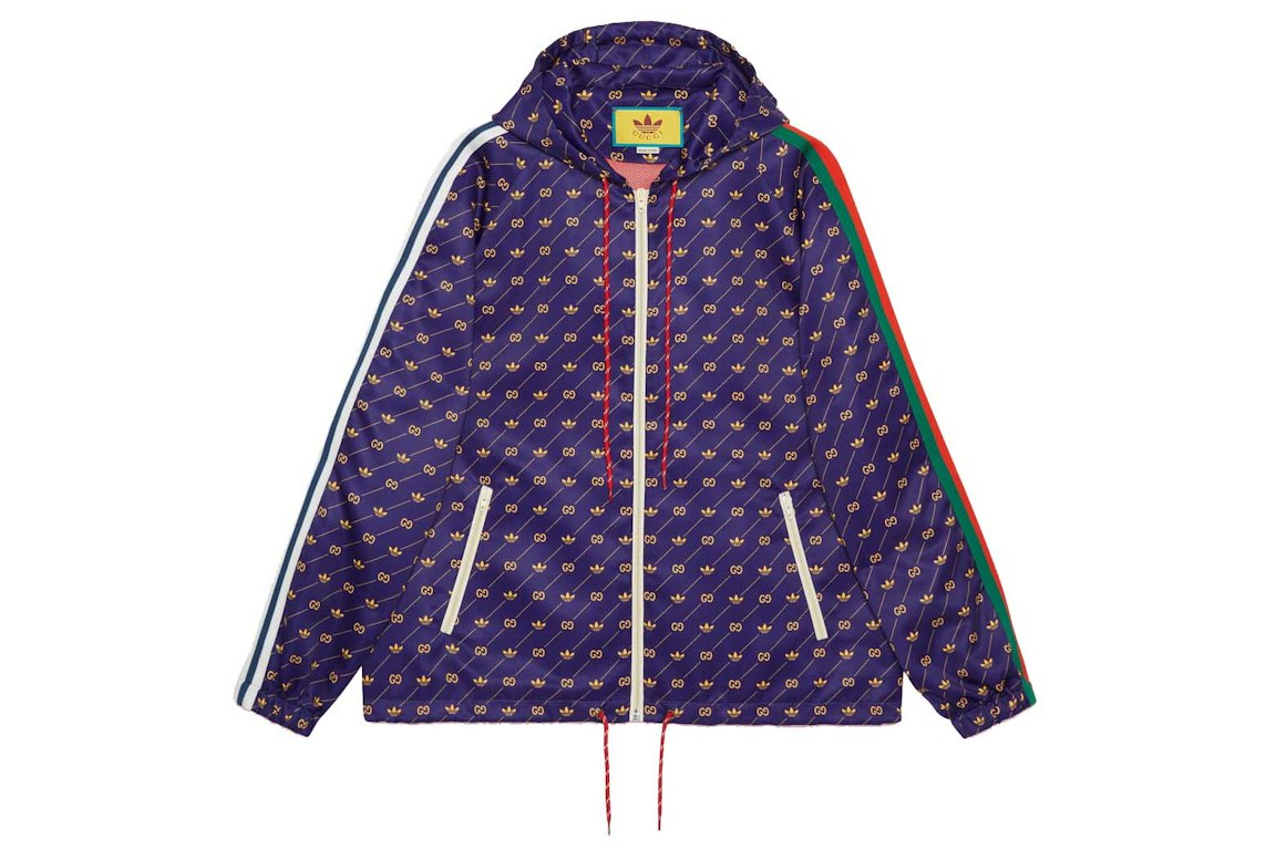 Pre-owned Gucci X Adidas Trefoil Print Jacket Blue/green
