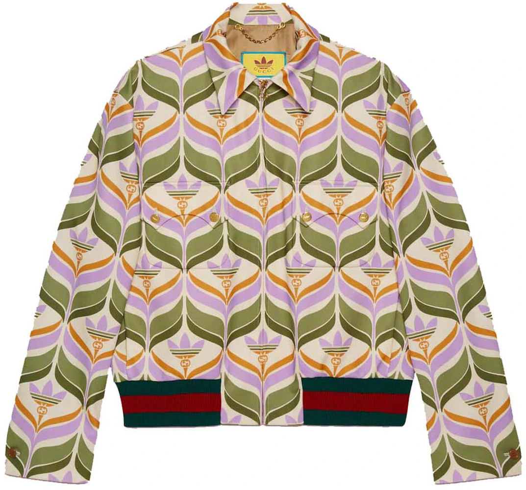 Gucci x adidas Trefoil Print Jacket Green/Ivory Men's - SS22 - US