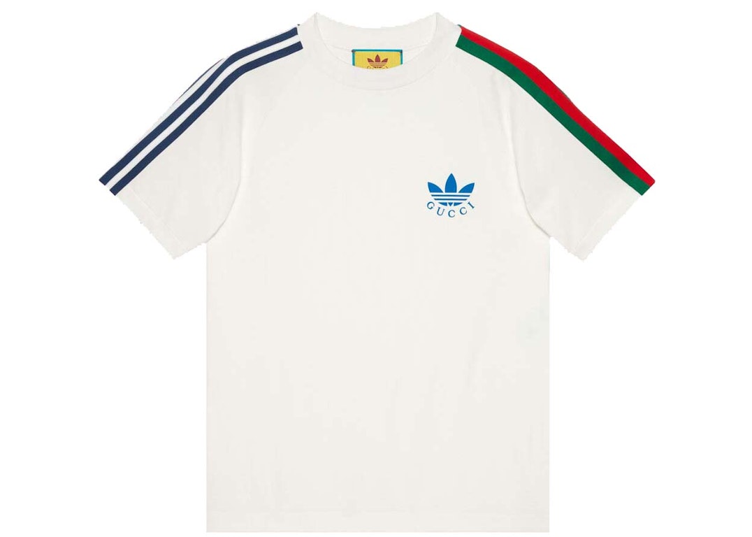 Pre-owned Gucci X Adidas Trefoil Print T-shirt Off-white