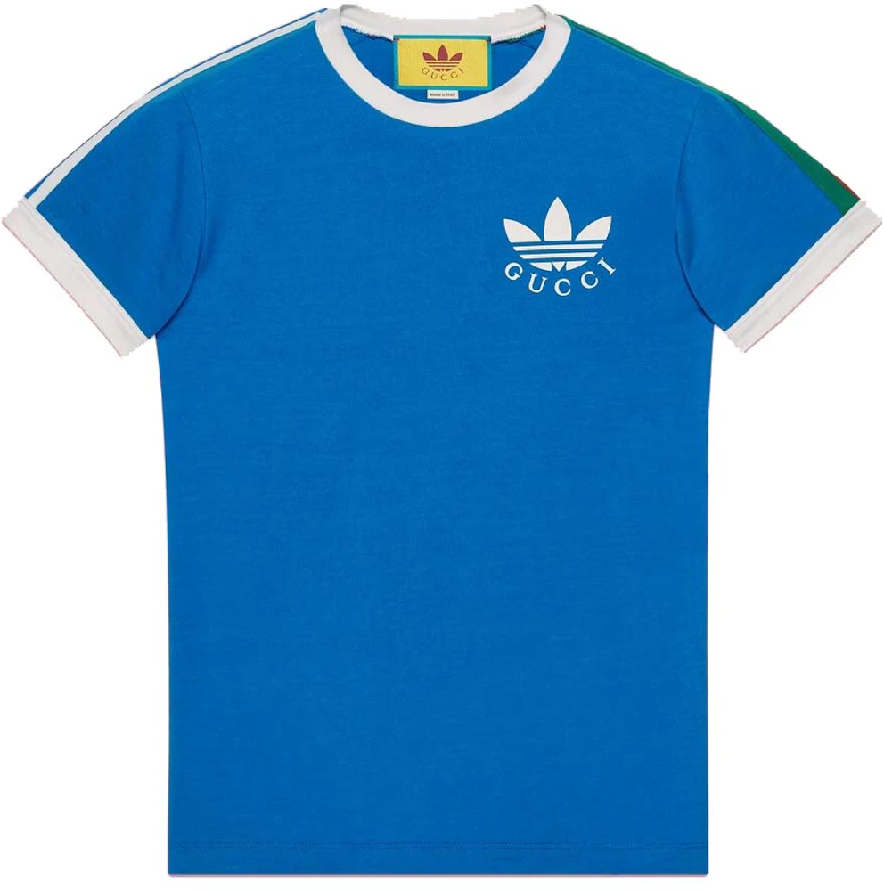 Gucci x adidas Trefoil Print T-shirt Blue Men's - FW22 - US