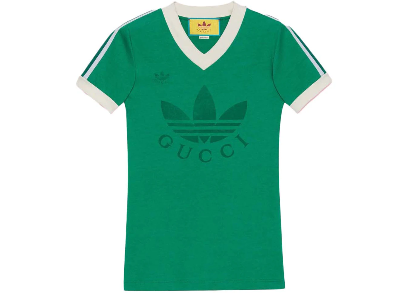 Gucci x adidas V-Neck T-Shirt Green - SS22 - US