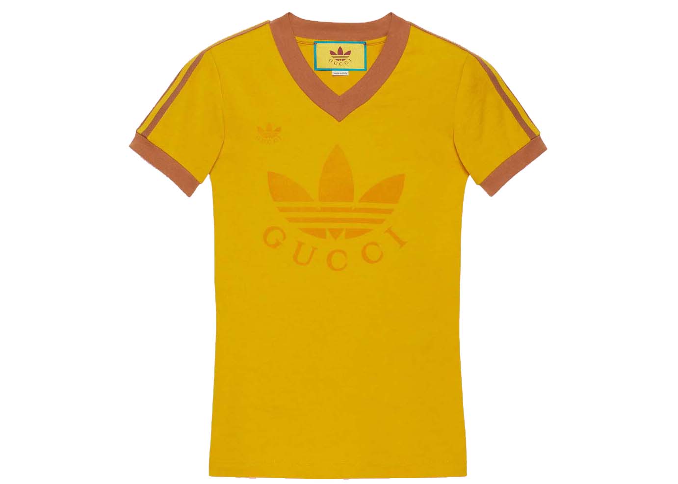 Gucci x adidas V-Neck T-Shirt Yellow