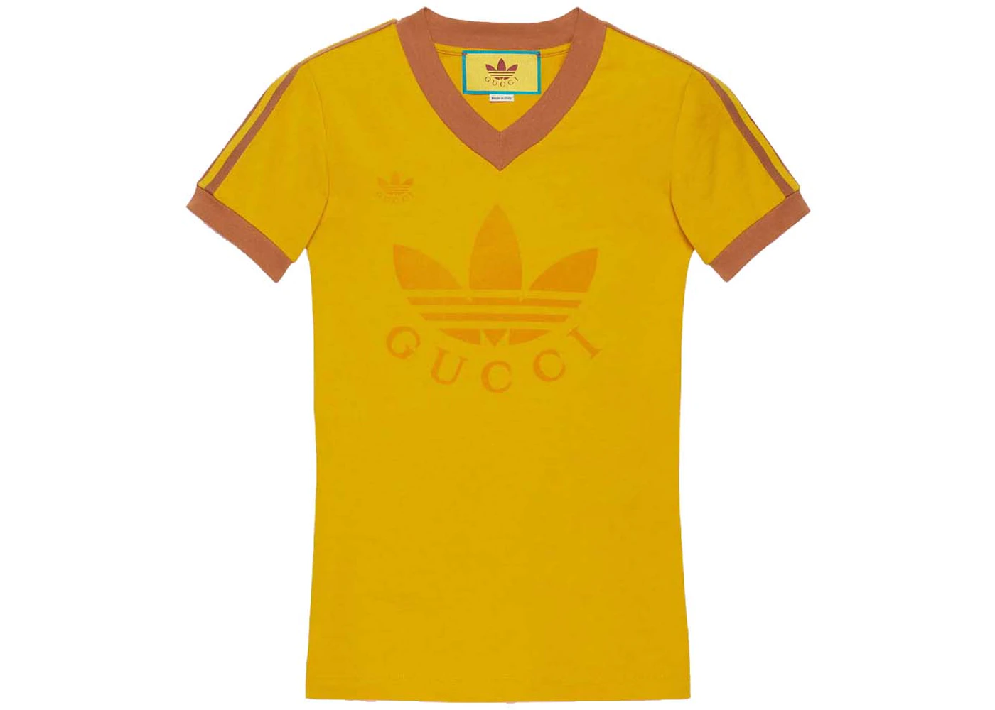 Gucci x adidas V-Neck T-Shirt Yellow - SS22 - US