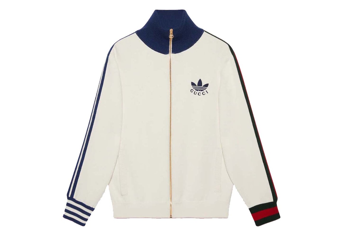 Pre-owned Gucci X Adidas Viscose Zip-up Jacket White