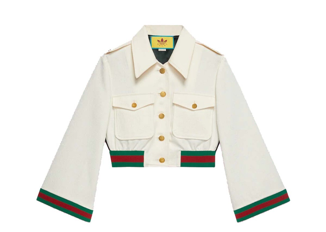 Pre-owned Gucci X Adidas Web Jacket White