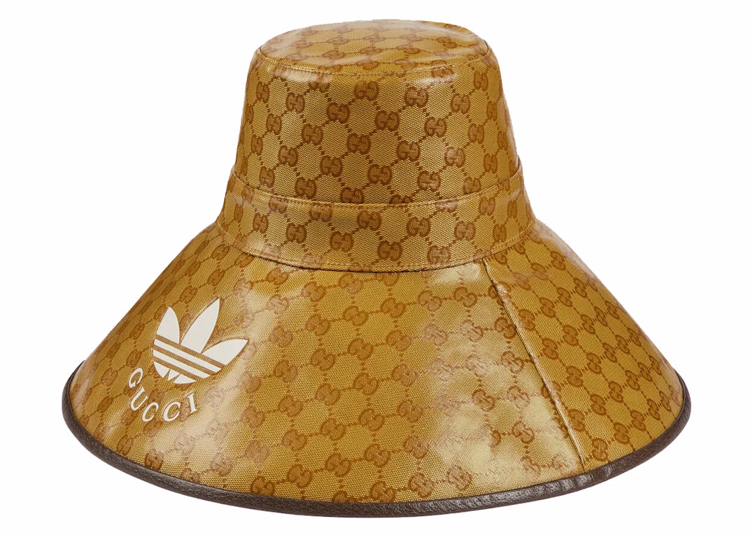 Pre-owned Gucci X Adidas Wide-brimmed Hat Beige/brown