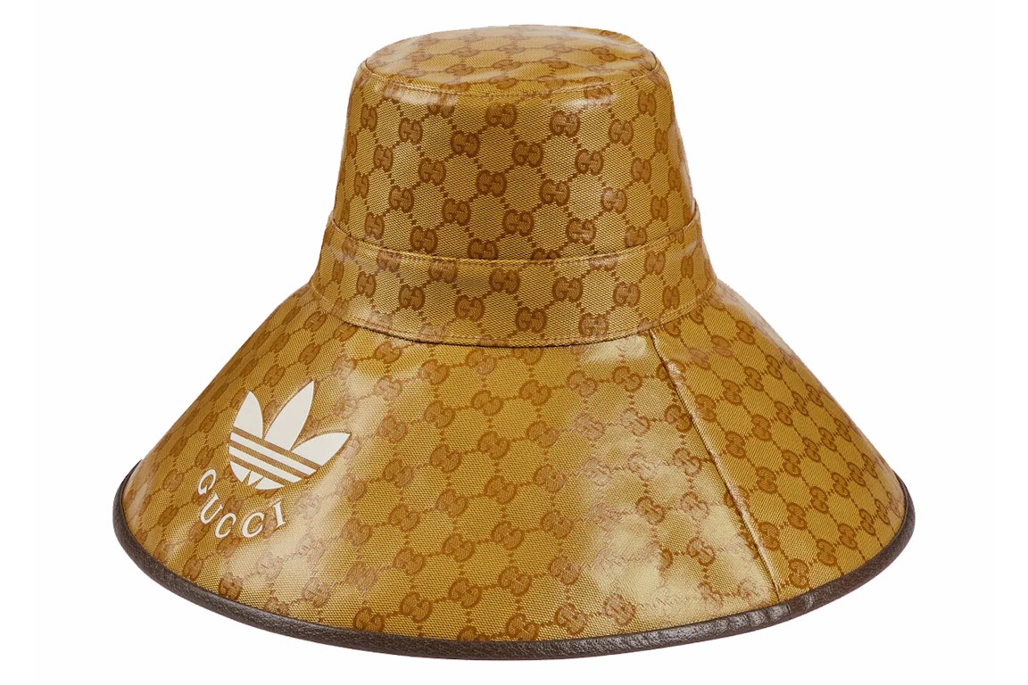 Pre-owned Gucci X Adidas Wide-brimmed Hat Beige/brown