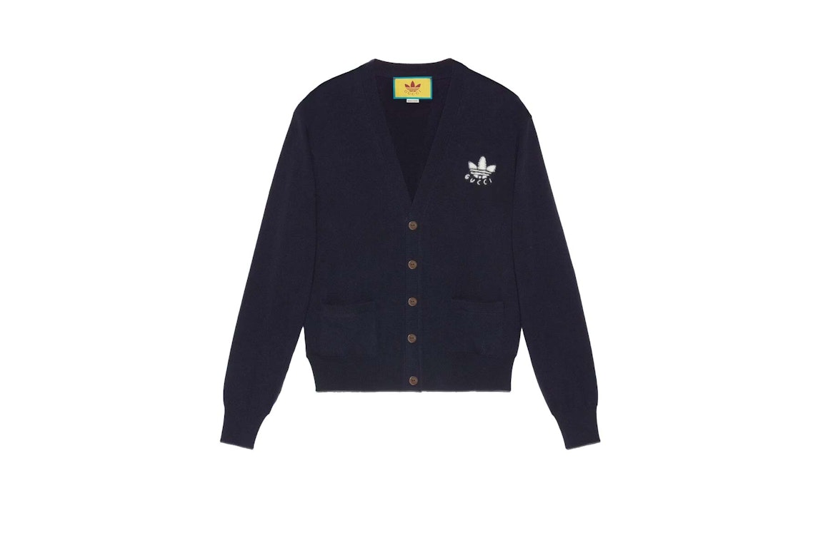 Pre-owned Gucci X Adidas Wool Cardigan Navy