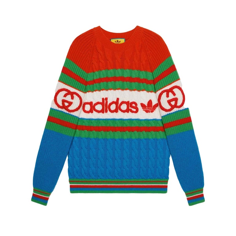 Pre-owned Gucci X Adidas Wool Sweater Blue/orange