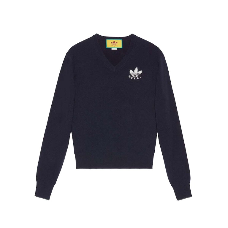 Pre-owned Gucci X Adidas Wool Sweater Navy