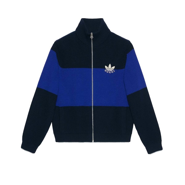 Pre-owned Gucci X Adidas Wool Zip Jacket Dark Blue/blue