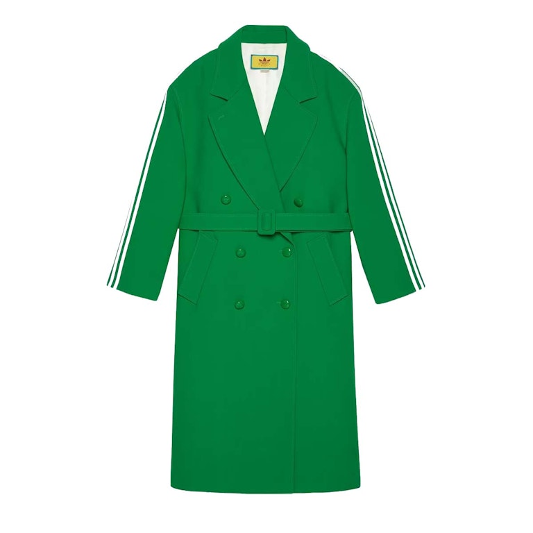 Pre-owned Gucci X Adidas Wrap Wool Coat Bright Green