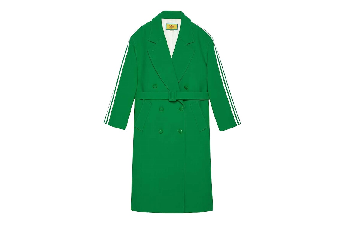 Pre-owned Gucci X Adidas Wrap Wool Coat Bright Green