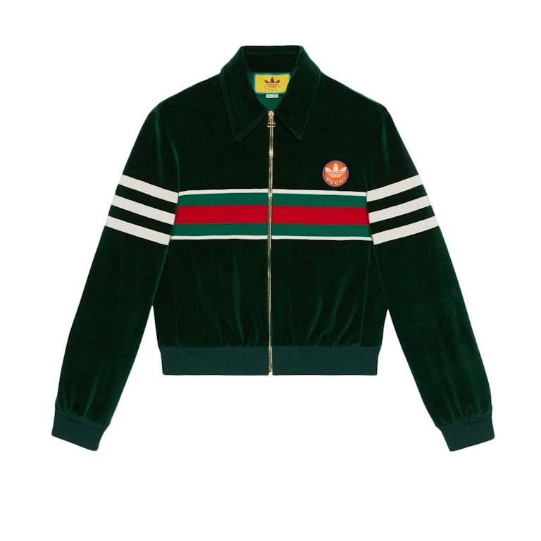 Pre-owned Gucci X Adidas Zip Jacket Green