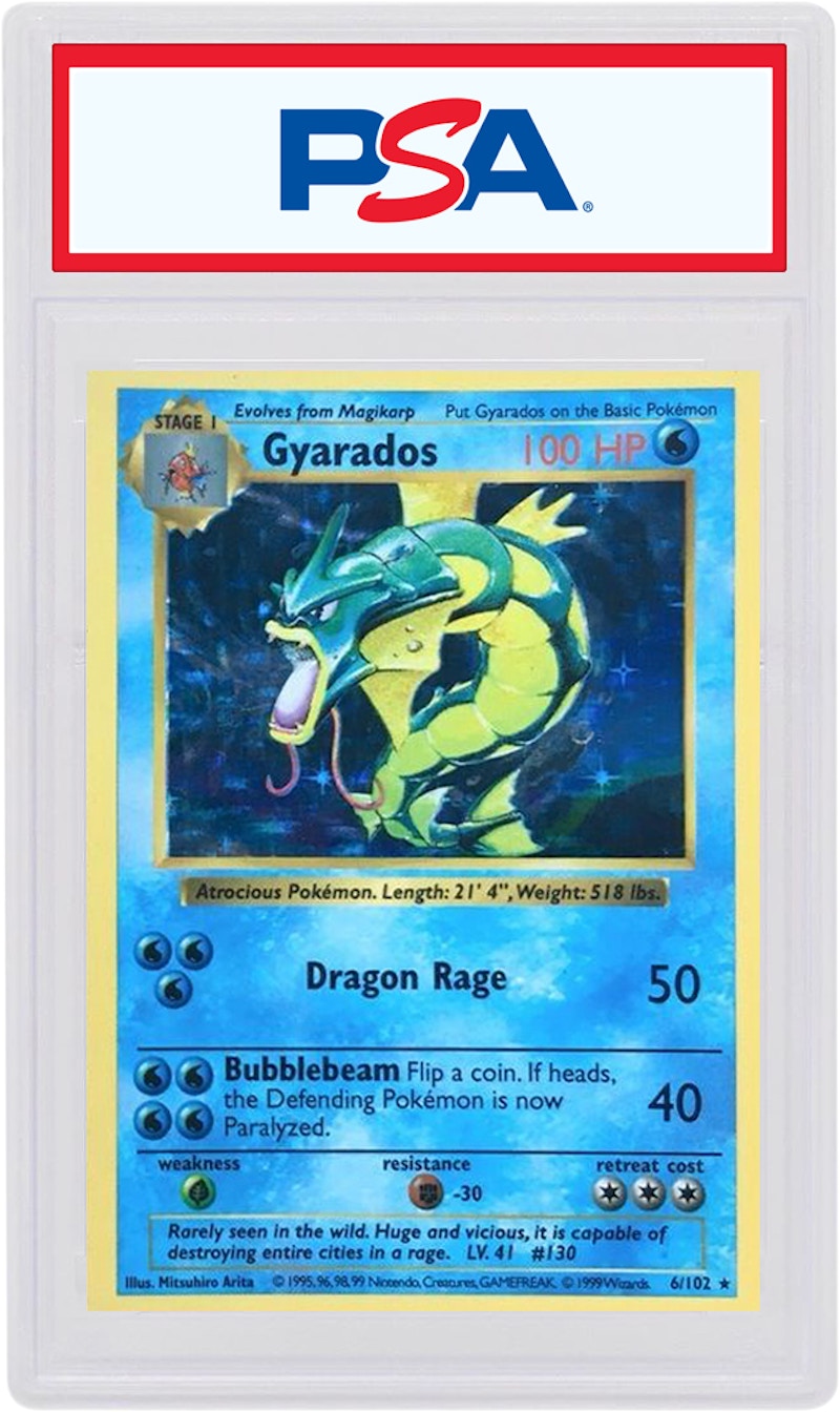 Orders 99' pokemon base set gyarados holo psa 5