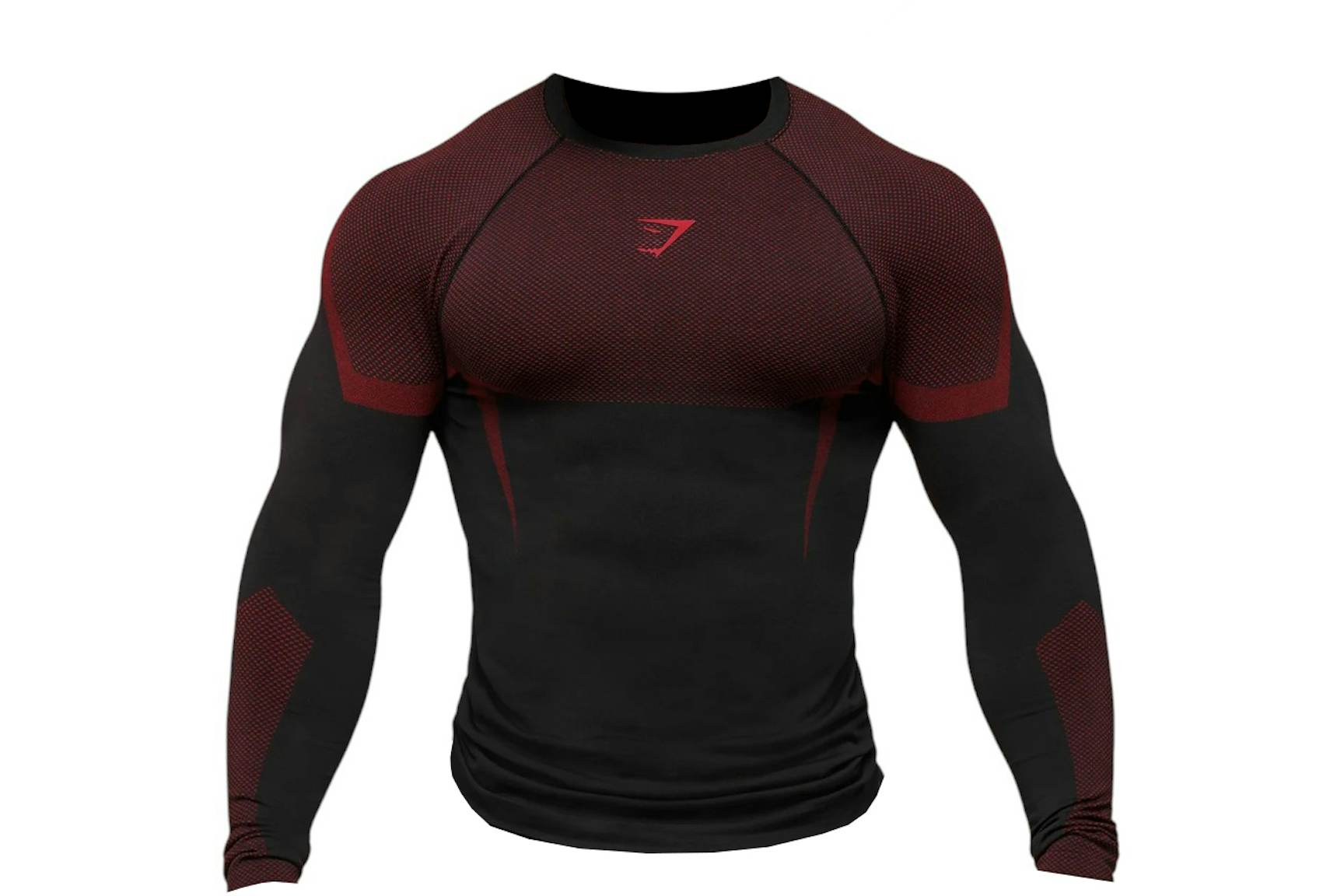Gymshark Onyx 5.0 Seamless Long Sleeve T-shirt Black/Carmine Red Men's ...