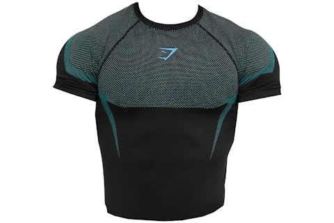 Gymshark Onyx Seamless Muscle Fit T-shirt Black/Brand Blue