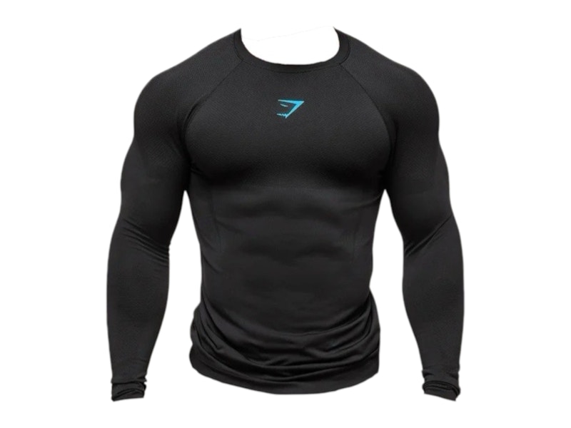 Pre-owned Gymshark Men's Onyx Midnight 5.0 Seamless Long Sleeve T-shirt In Black
