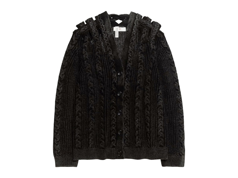 H&M Pre-owned Women's X Glenn Martens Cableknit Cardigan In Black