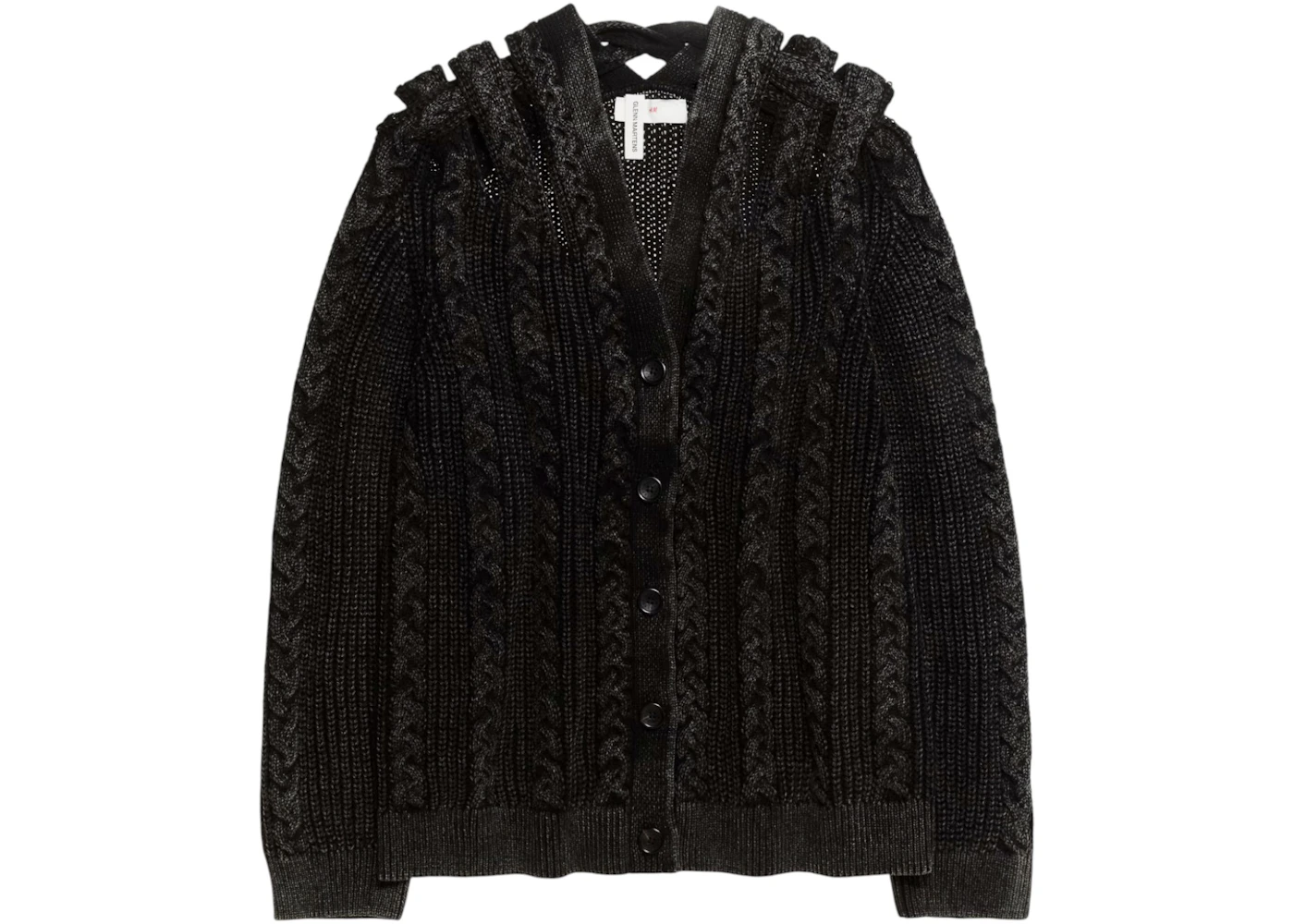 H&M x Glenn Martens Cable-Knit Cardigan Black FW25 IT