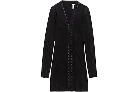 H&M x Glenn Martens Ribbed Mini Dress Black - FW25 - US H&M x Glenn Martens Ribbed Mini Dress Black - FW25 - US