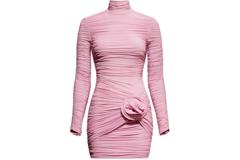 H&M x Magda Butrym Rose-Appliqued Mock Turtleneck Dress Light Pink - SS25 - US H&M x Magda Butrym Rose-Appliqued Mock Turtleneck Dress Light Pink - SS25 - US