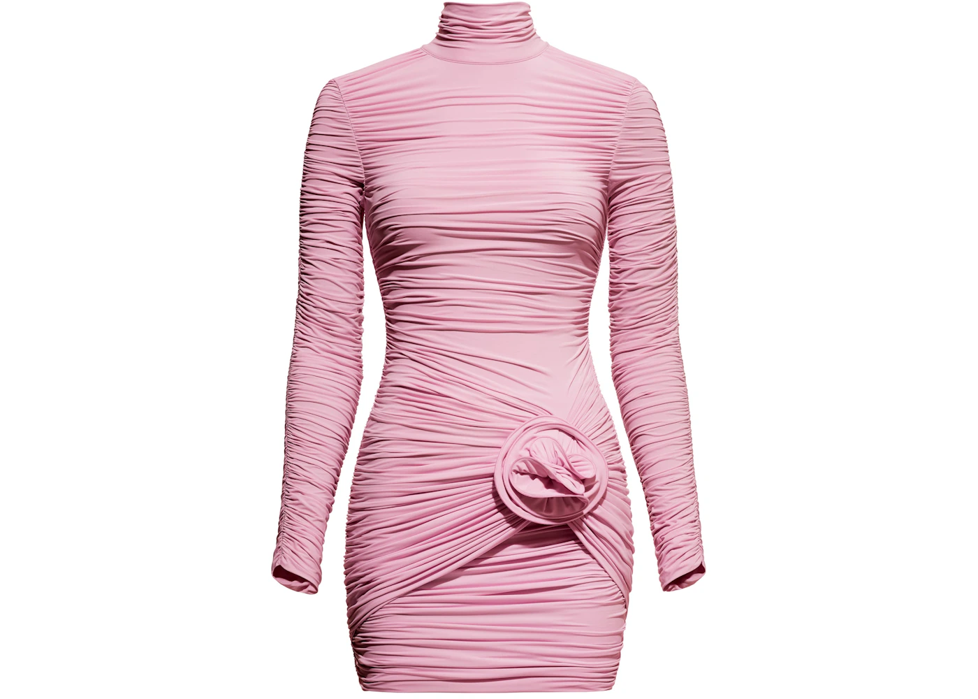 H&M x Magda Butrym Rose-Appliqued Mock Turtleneck Dress Light Pink - SS25 - US H&M x Magda Butrym Rose-Appliqued Mock Turtleneck Dress Light Pink - SS25 - US