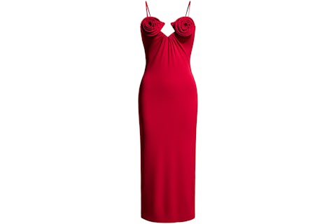 H&M x Magda Butrym Rose-Appliqued Slip Dress Red - SS25 - US H&M x Magda Butrym Rose-Appliqued Slip Dress Red - SS25 - US