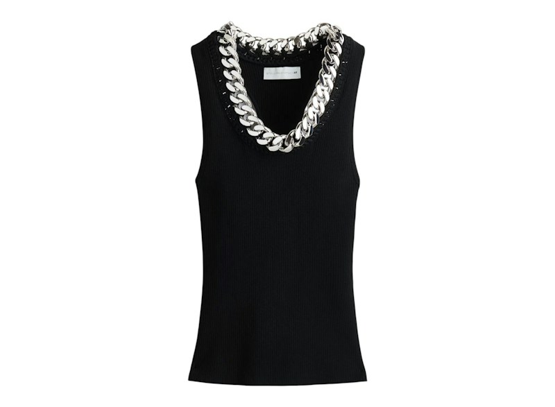 H&M x Stella McCartney Women's Chain-Detail Ribbed Vest Top Black