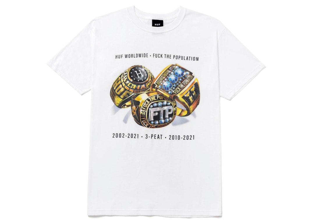 Pre-owned Huf X Ftp 3 Peat T-shirt White