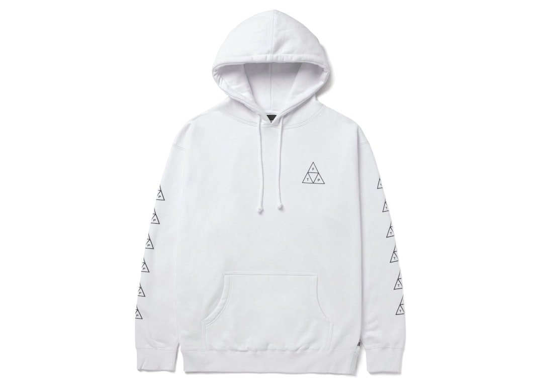 Pre-owned Huf X Ftp Triple Triangle Pullover Hoodie White