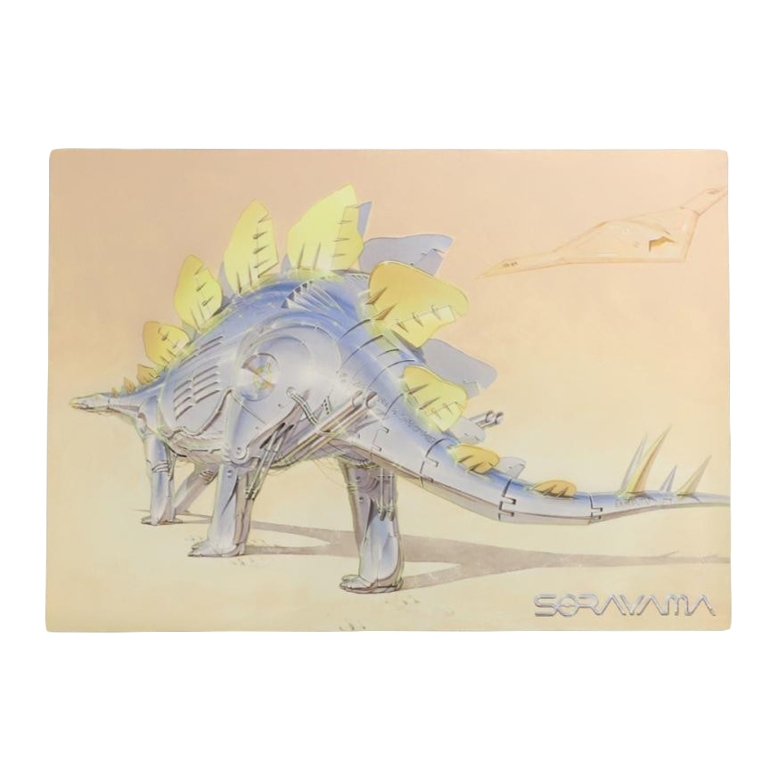 Hajime Sorayama x 2G Dinosaur 2 Poster Metilic Silver