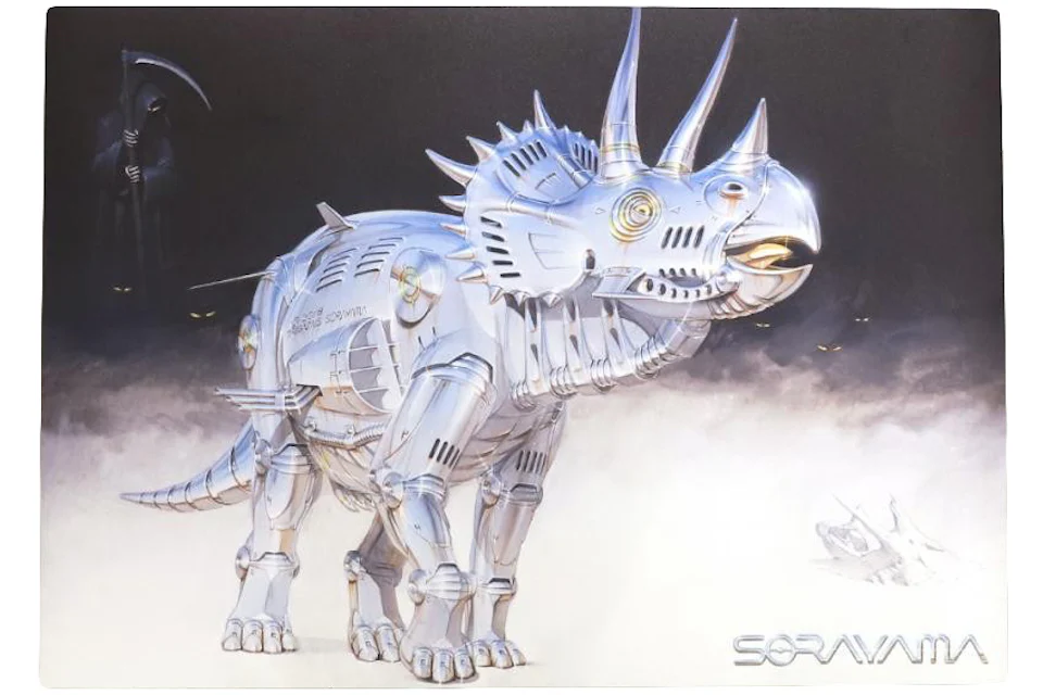 Hajime Sorayama x 2G Dinosaur 3 Poster Metilic Silver
