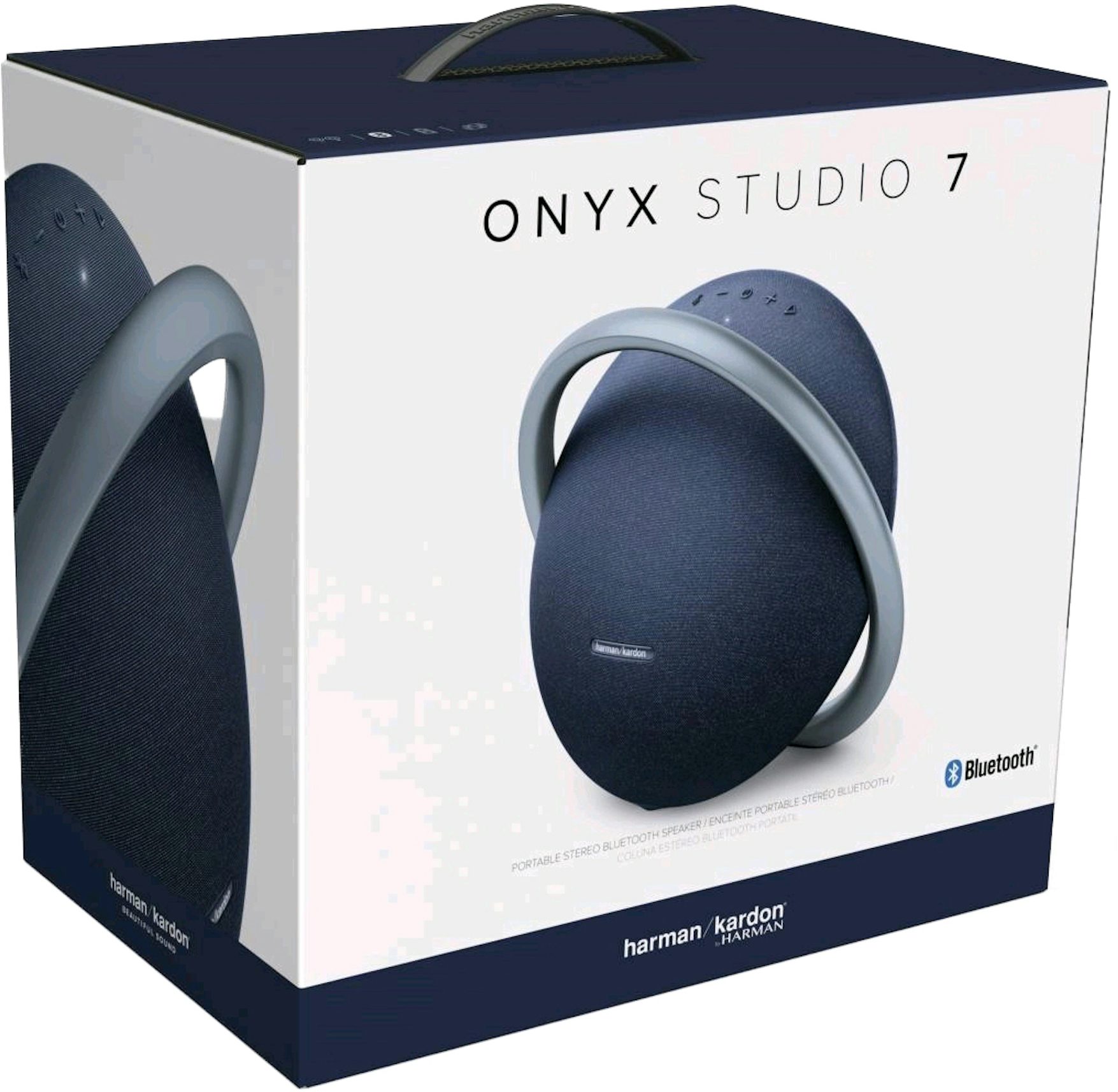 - 7 Speaker US Portable Bluetooth Stereo Onyx Blue HKOS7BLUAM Kardon Harman Studio