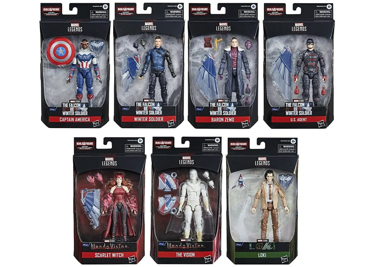 Hasbro Disney+ Marvel Legends Wave 1 Set of 7 - Flight Gear BAF Action  Figure