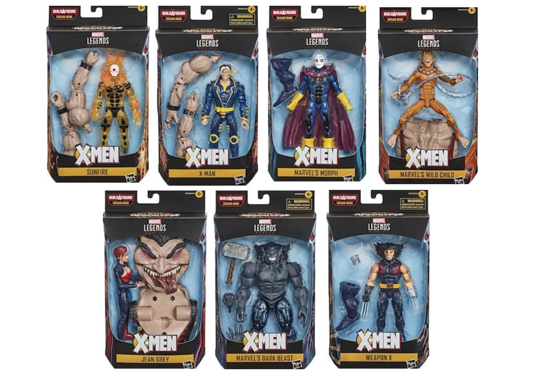 Details about   Marvel Legends X-Men Age of Apocalypse Sugar Man BAF Full Set Lot 