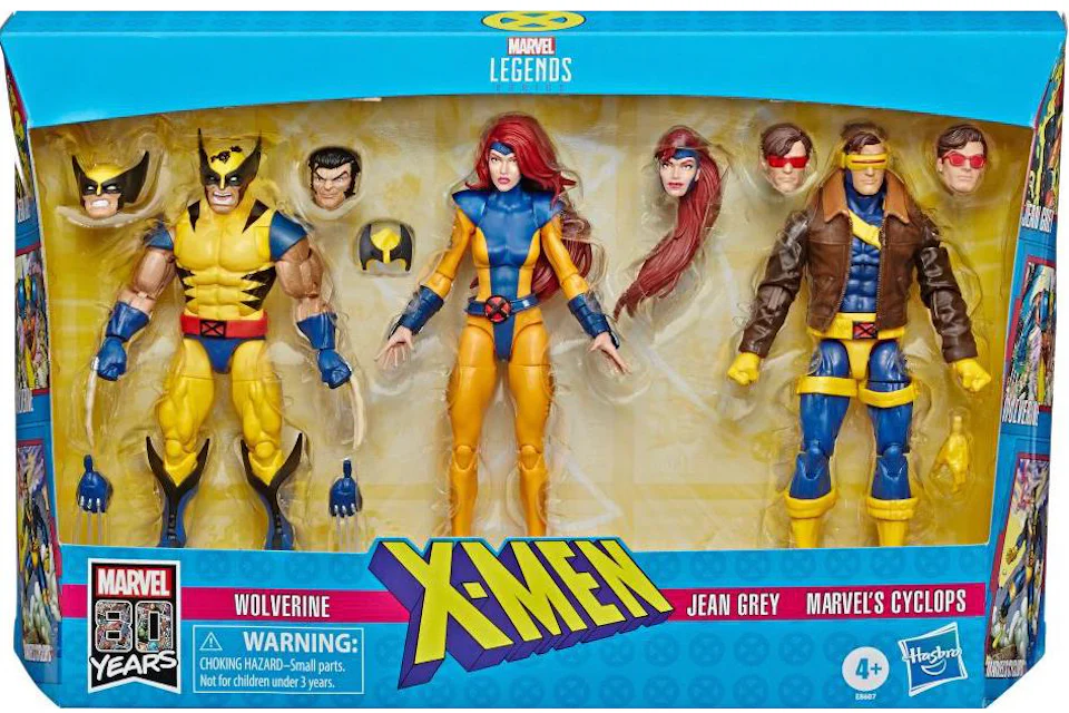 Hasbro Marvel Legends X-Men Wolverine, Jean Grey, Marvel’s Cyclops 3-Pack Action Figure