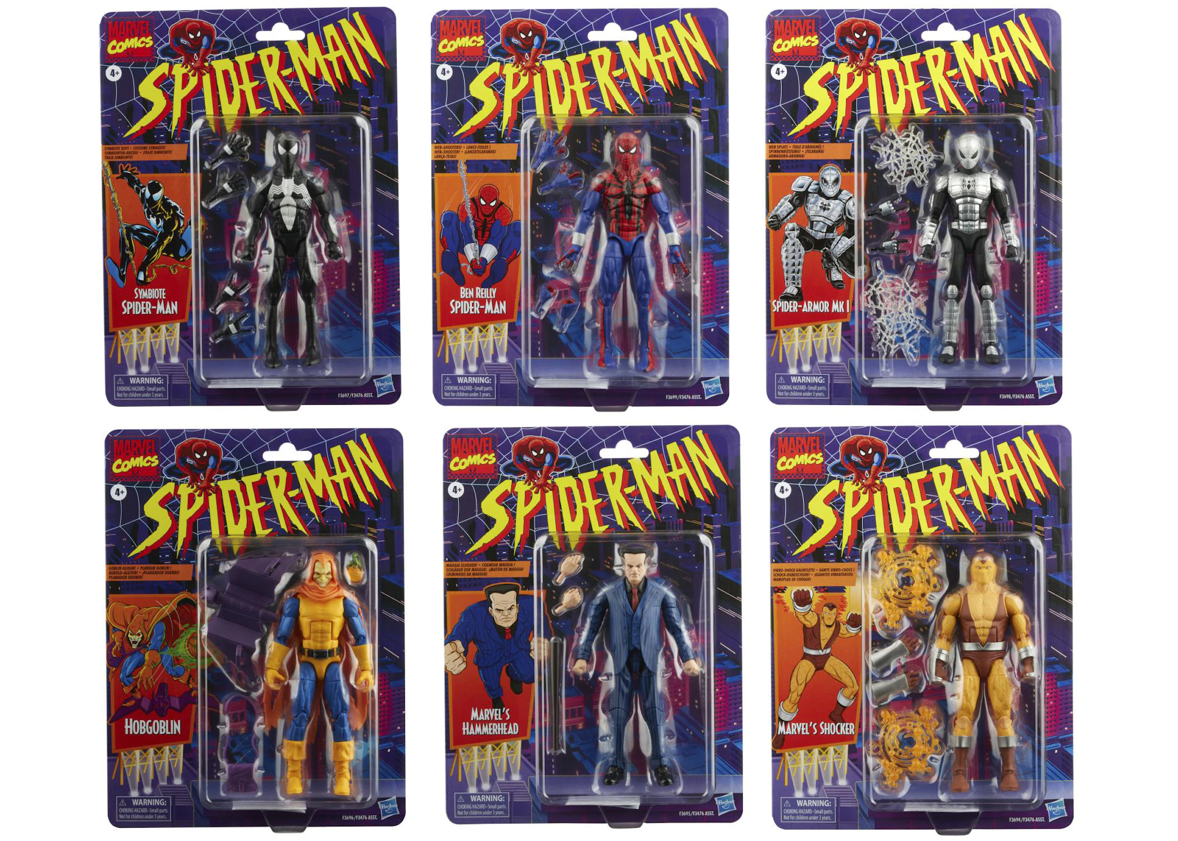 Hasbro Spider-Man Marvel Legends Retro Collection Wave 2 Set of 6 Figures  Action Figures - FW21 - US