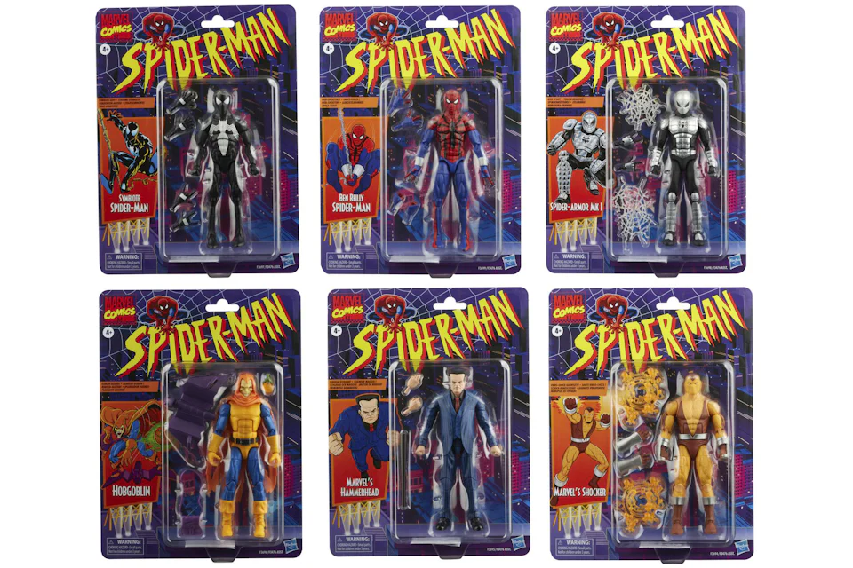 Hasbro Spider-Man Marvel Legends Retro Collection Wave 2 Set of 6 Figures Action Figures