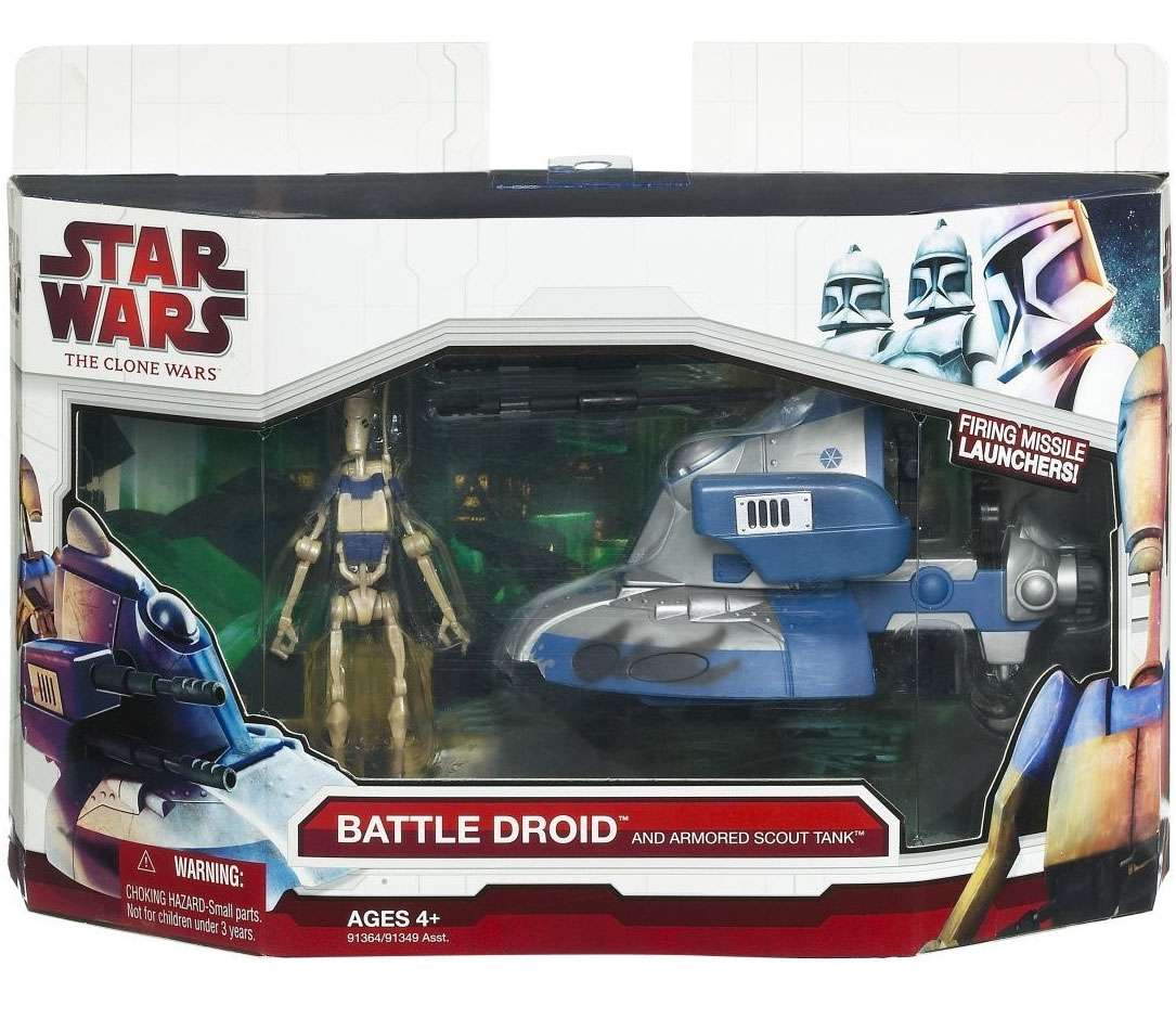 Hasbro Star Wars Clone Wars Battle Droid & Armored Scout Tank 