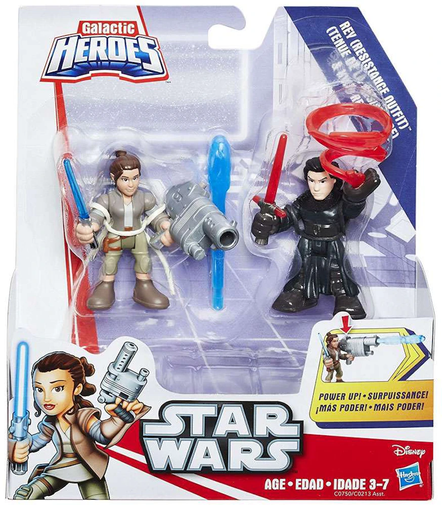 Hasbro Toys Star Wars Galactic Heroes Rey (Resistance Outfit) & Kylo Ren  Mini Figure (2-Pack) - US