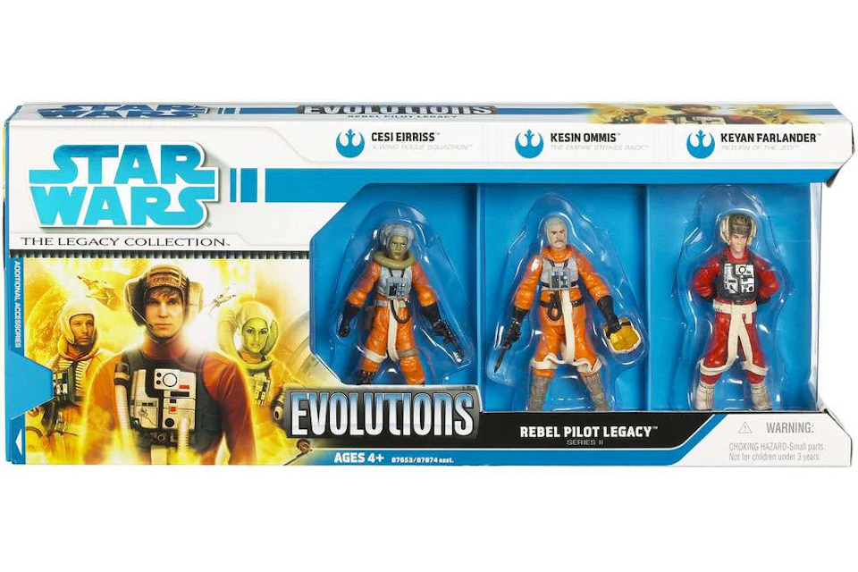 Hasbro Toys Star Wars Legacy Collection Evolutions Rebel Pilot Legacy Cesi Eirriss, Kesin Ommis & Keyan Farlander Action Figure (3-Pack)