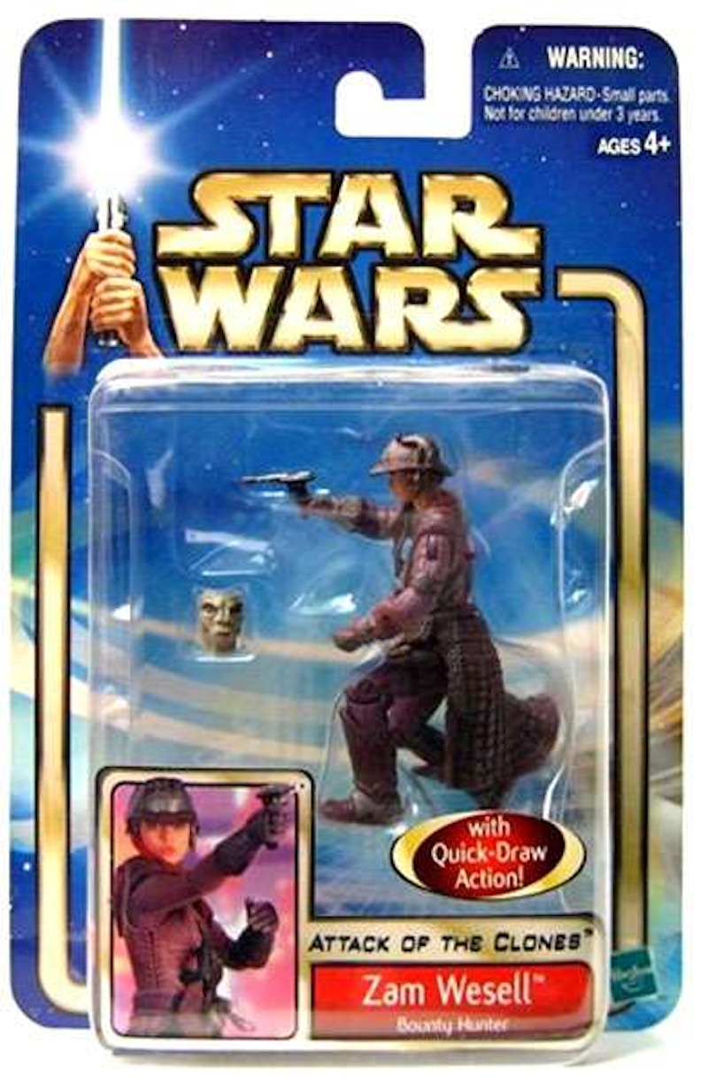 Hasbro Star Wars Saga 2002 Zam Wesell Bounty Hunter Action Figure - US