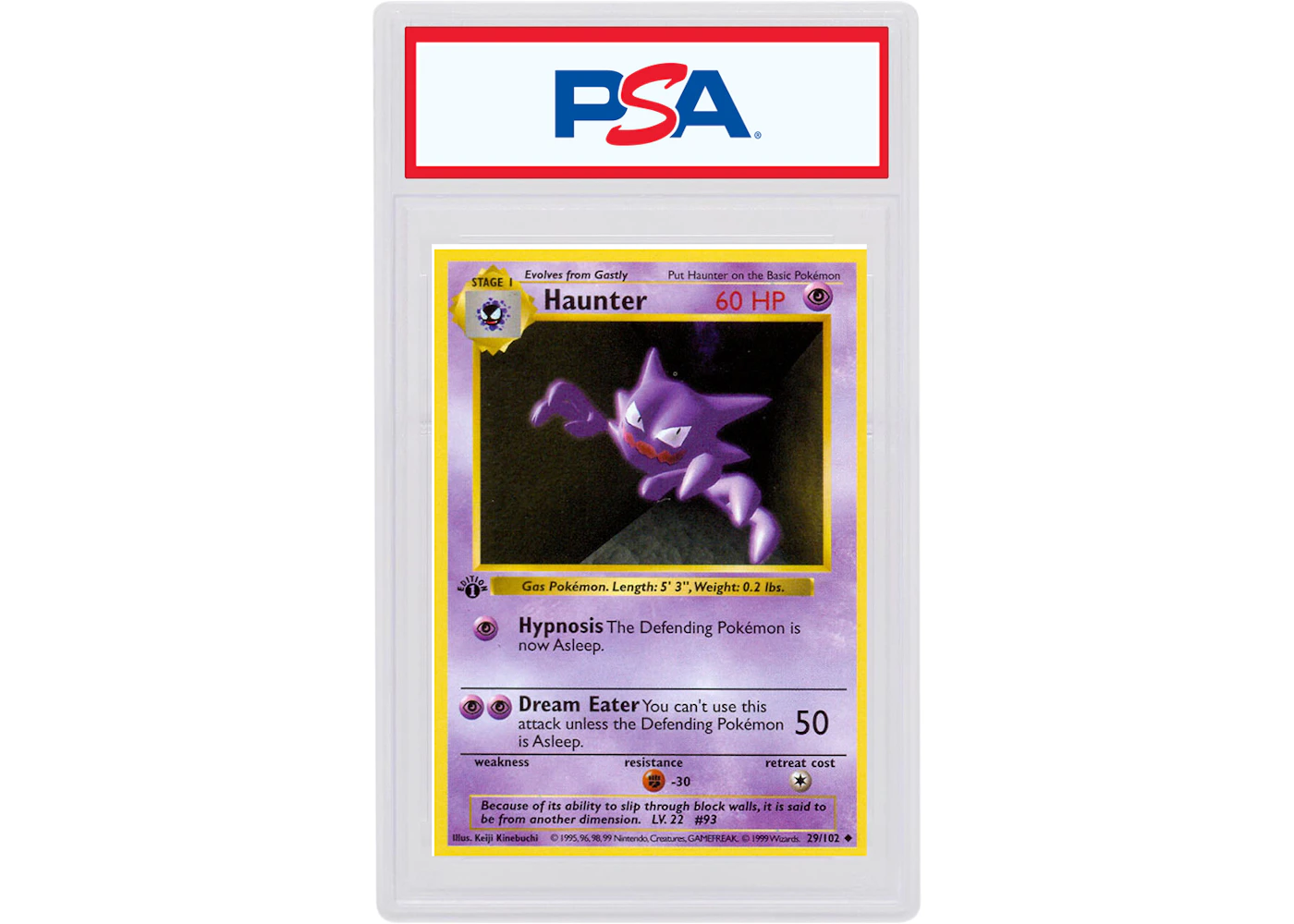 Haunter 1999 Pokemon TCG Base Set 1st Edition #29/102 (PSA or BGS Graded) - 1999 - US Haunter 1999 Pokemon TCG Base Set 1st Edition #29/102 (PSA or BGS Graded) - 1999 - US