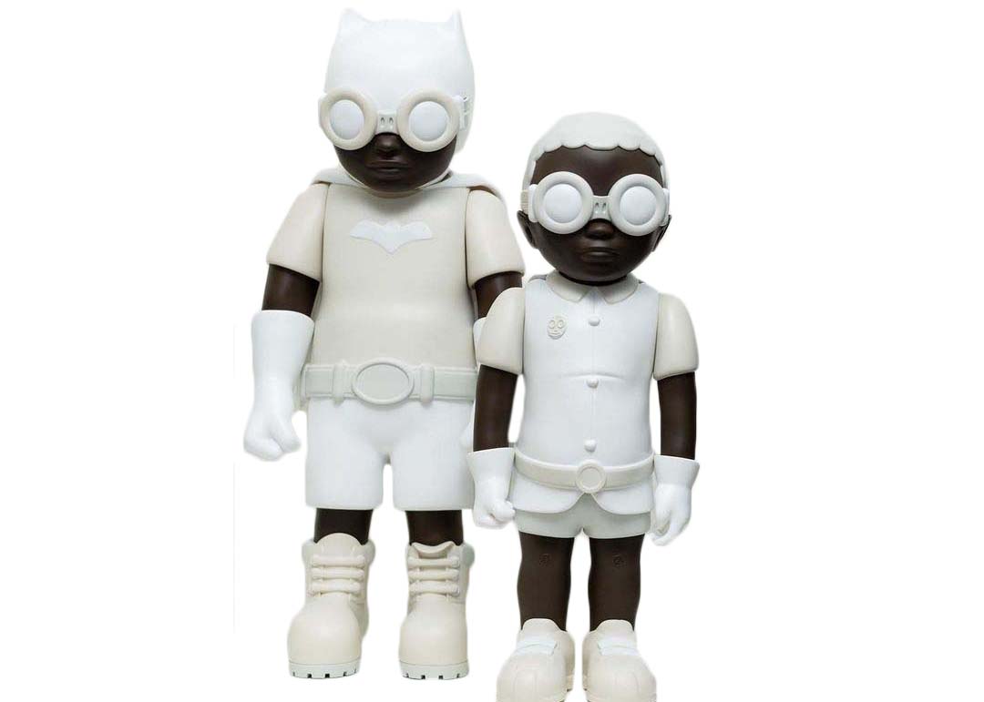 Hebru Brantley Flynamic Duo 2040 & 98' - Batboy & Sparrow Set of 2  Sculptures White