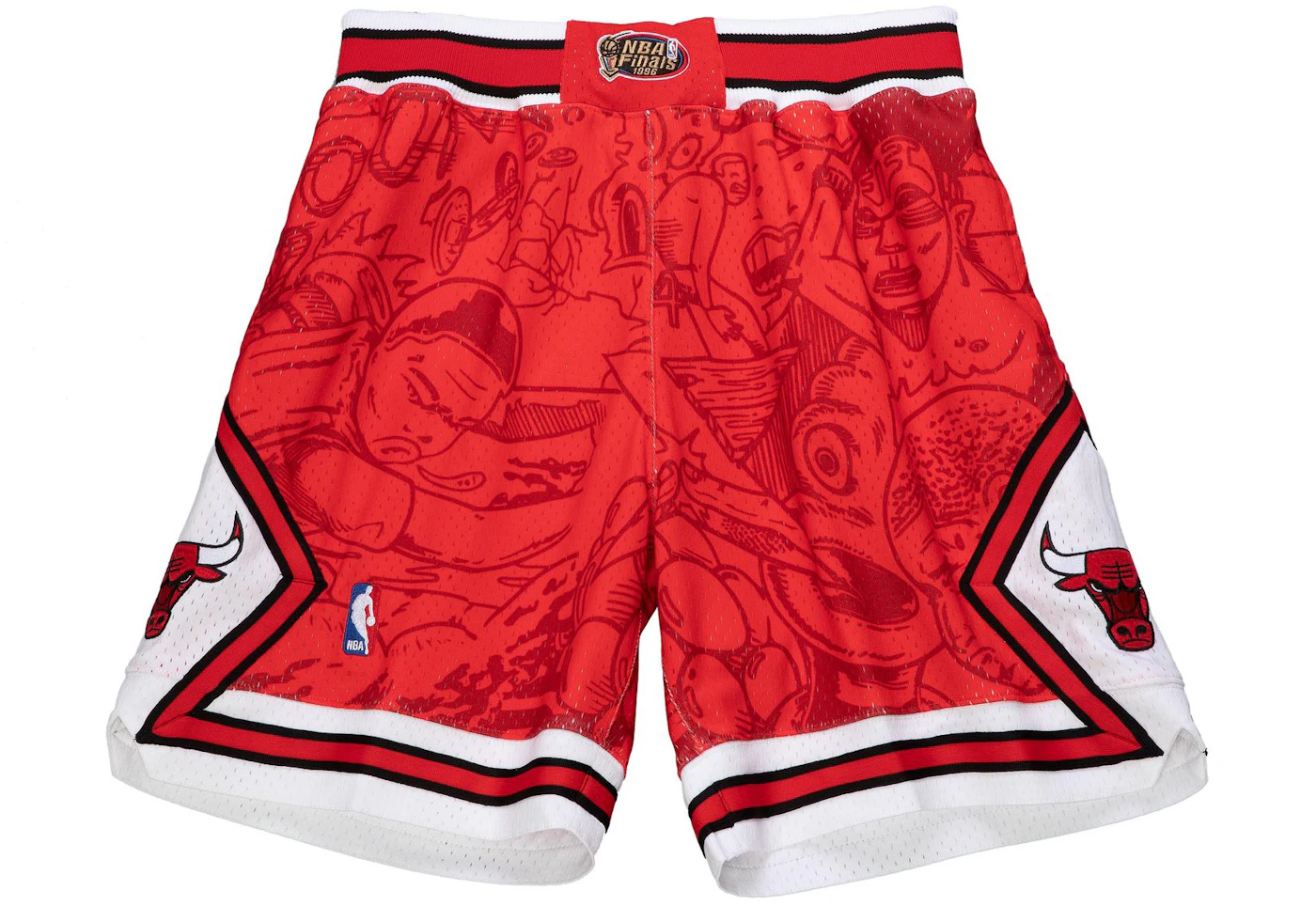 Hebru Brantley x Mitchell & Ness Chicago Bulls Shorts White/Red Men's ...