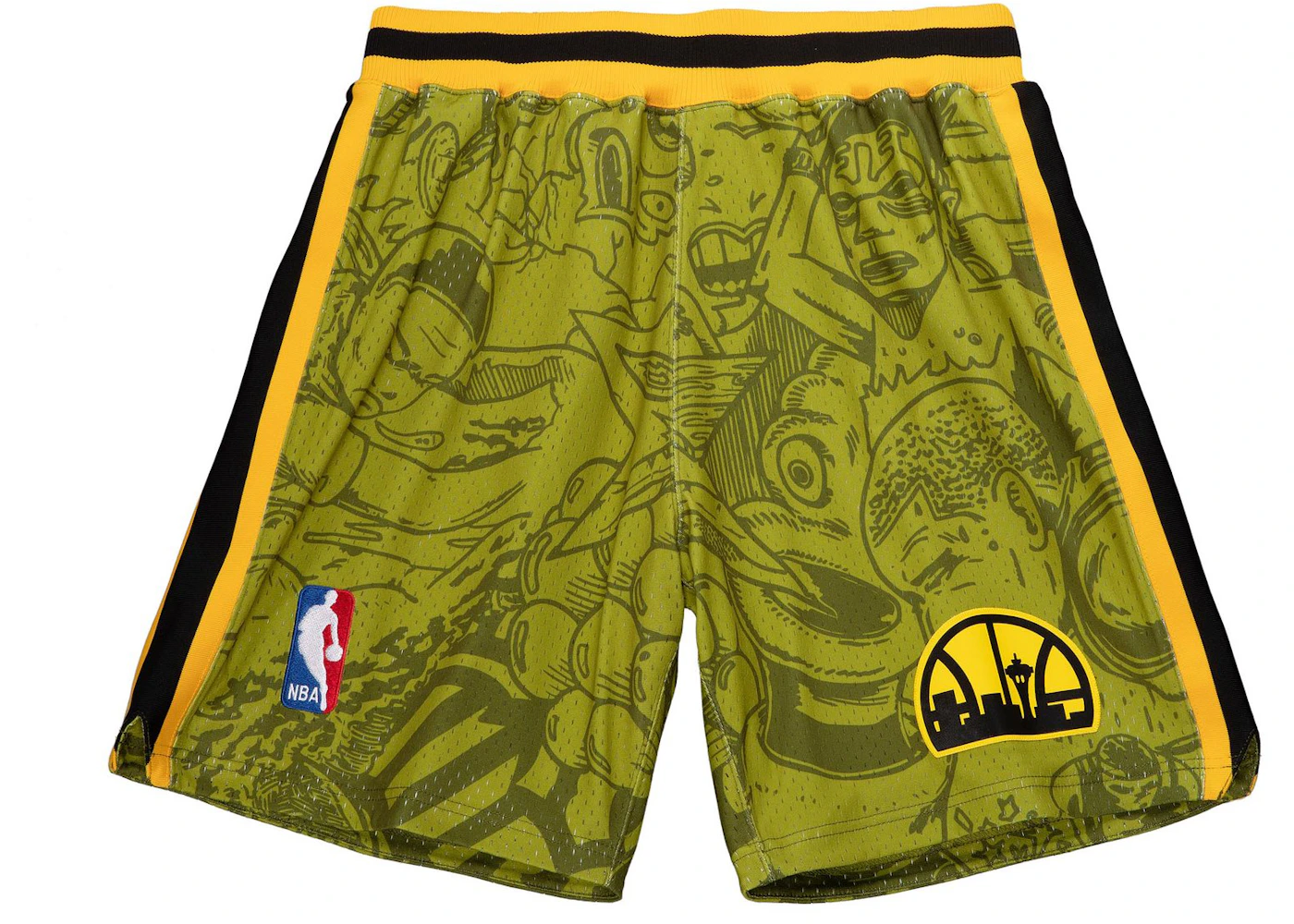 Hebru Brantley x Mitchell & Ness Seattle Sonics Shorts Green Men's - FW21 - US