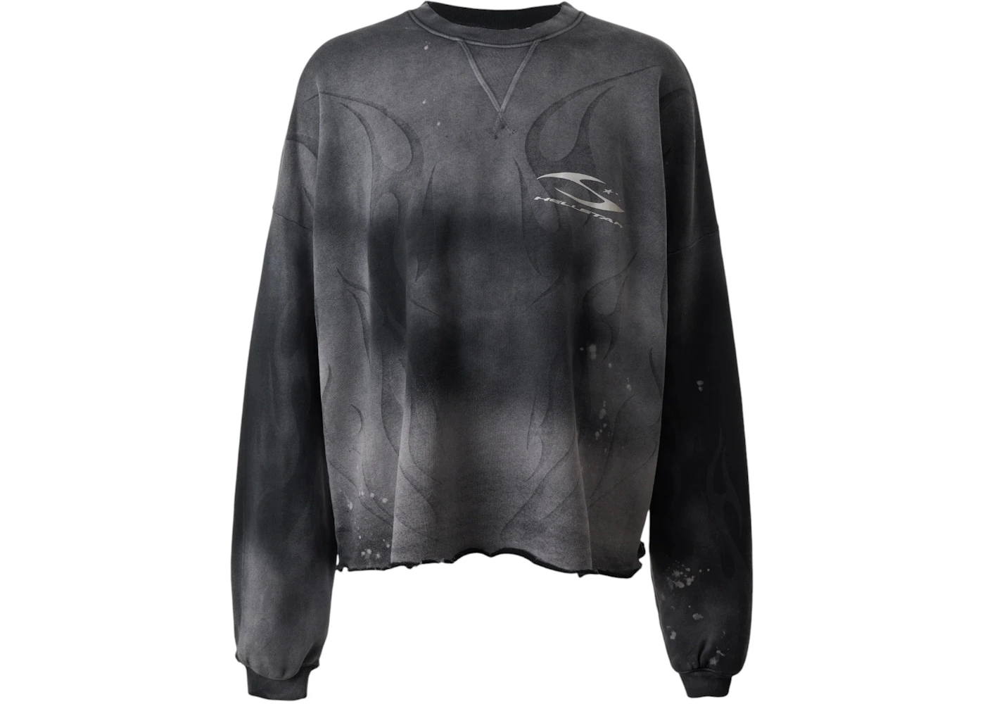 Hellstar Burned Tribal Oversize Crewneck Grey Men's SS25 US