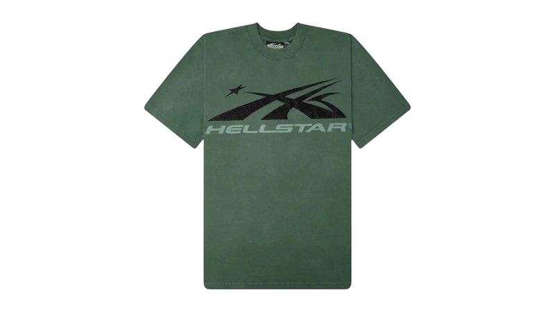 Hellstar Classic Logo Rhinestones Tee Green