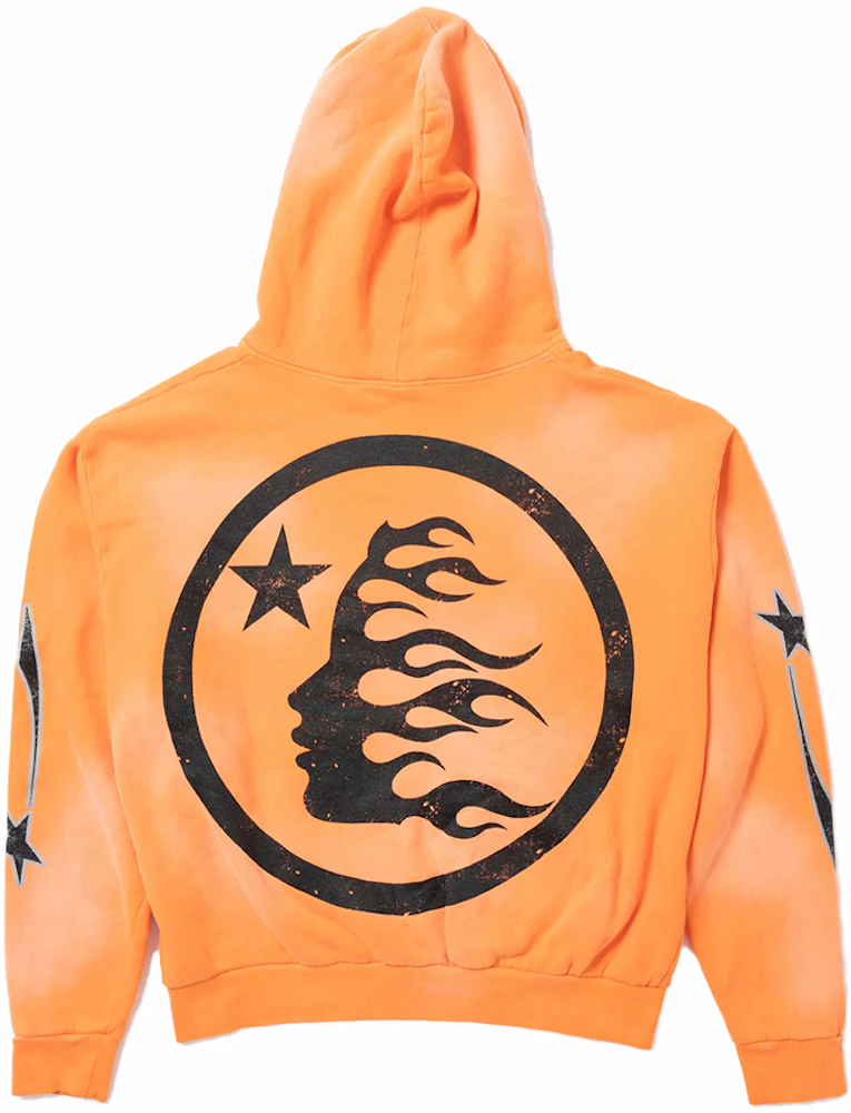 Hellstar Fire Orange Hoodie Orange Dye Men's - FW23 - US
